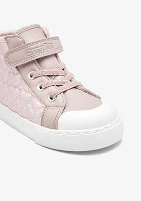 Sneakers Alte Color Rosa con Cuori