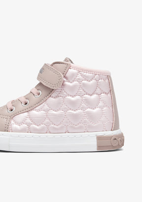 Sneakers Alte Color Rosa con Cuori