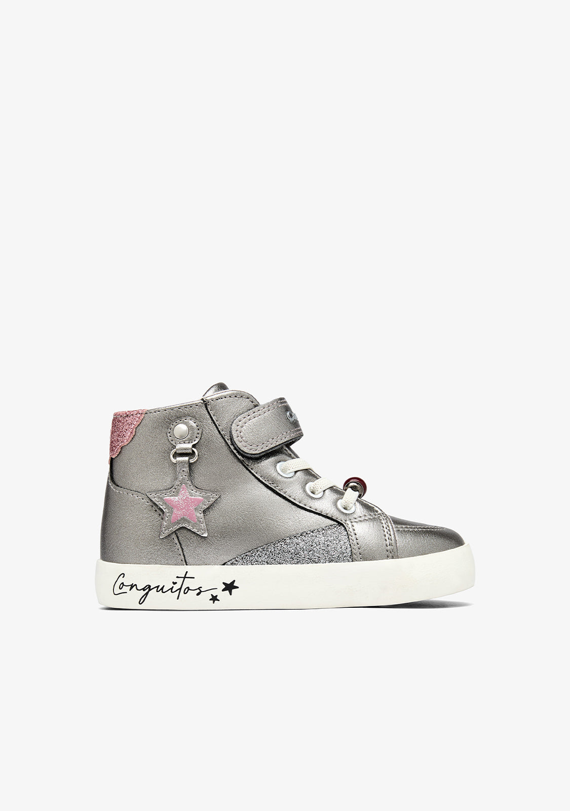 CONGUITOS ZAPATOS / SNEAKERS / BASKET SNEAKERS HIGH STRAP STAR CHARM PEWTER