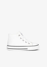 White Canvas Hi Top Sneakers