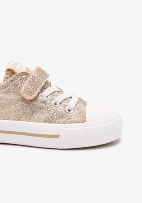 Gold Glitter Canvas Sneakers