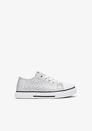 Silberne Glitzer-Canvas-Sneaker