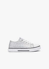Silver Glitter Canvas Sneakers