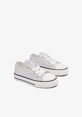 Silver Glitter Canvas Sneakers