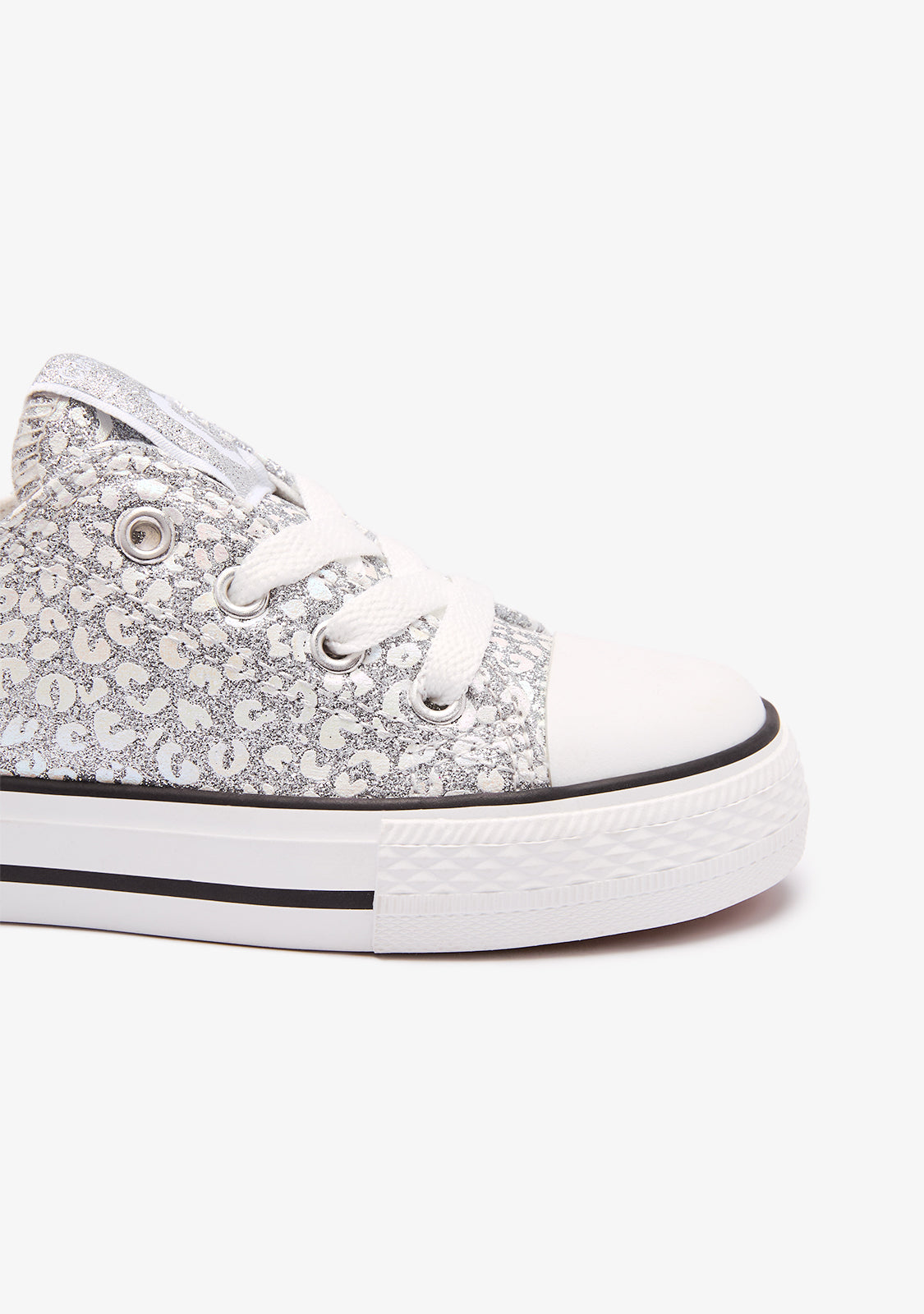 Silver Glitter Canvas Sneakers