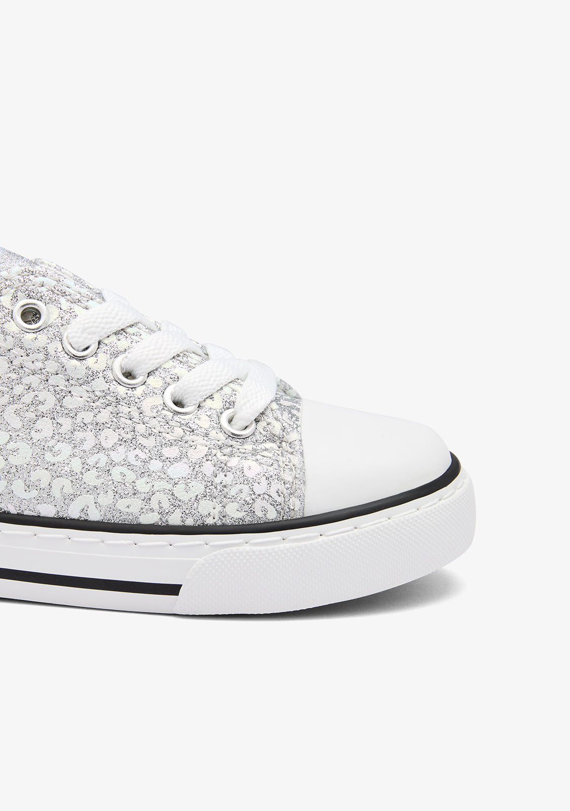 Silver Glitter Canvas Sneakers