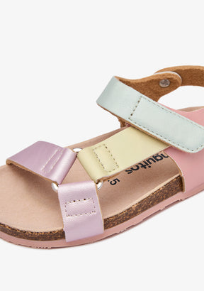 Bio-Sandalen mit mehreren Regenbogenstreifen