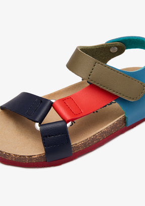 Sandalias Bio Tiras Azul Rojo y Verde