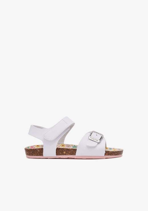 White Buckle Bio Sandals
