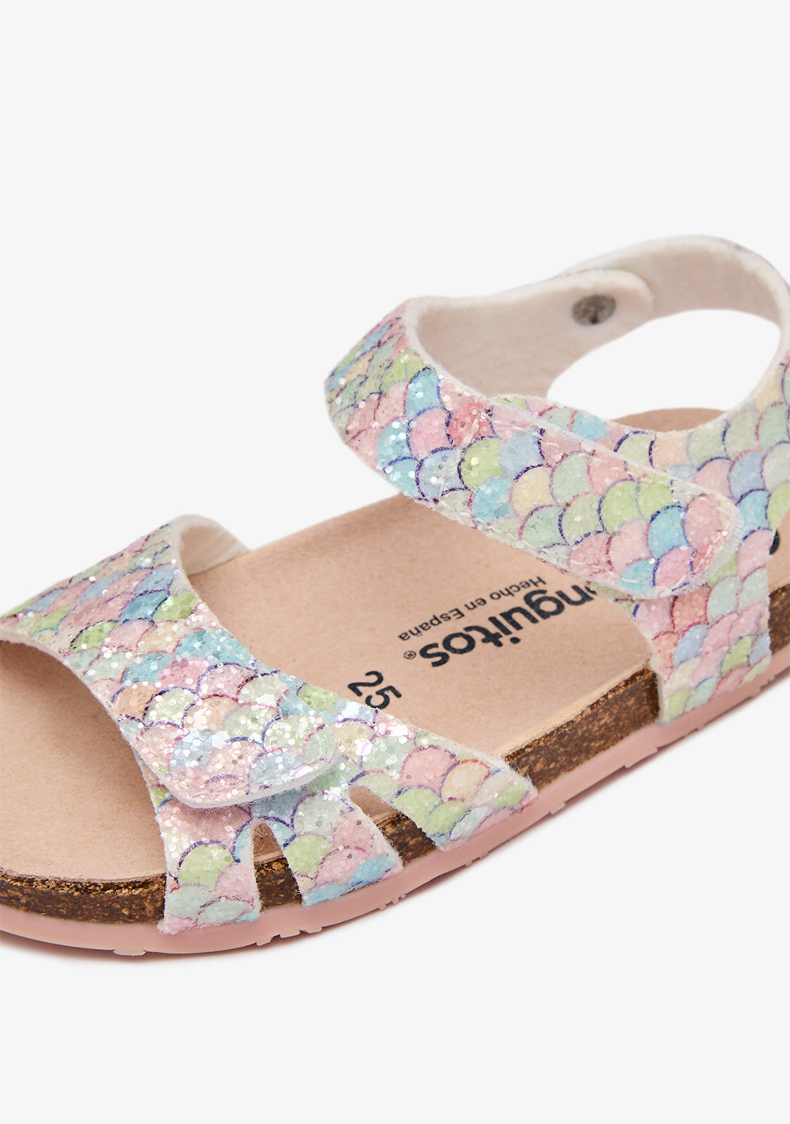 Sandali bio a sirena multi glitter