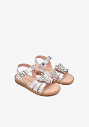 Silver Glitter Butterfly Sandals