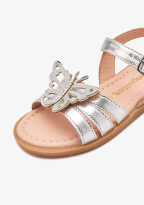 Silver Glitter Butterfly Sandals