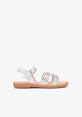 Weißgoldene Herzsandalen
