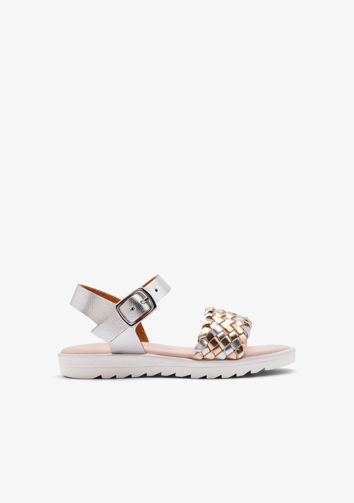 Silver Braid Buckle Sandals