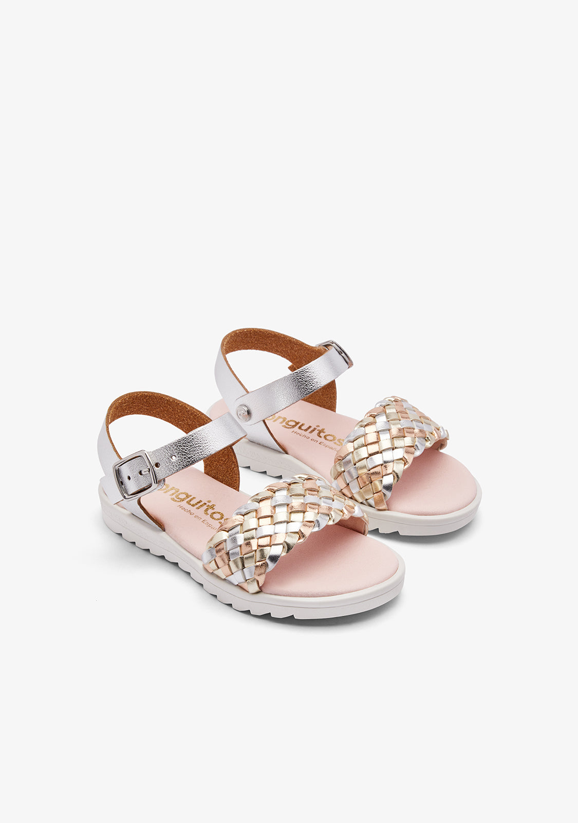 Silver Braid Buckle Sandals