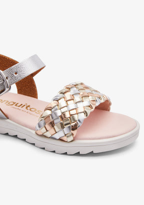 Silver Braid Buckle Sandals