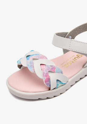 Weiße Meerjungfrau-Zopfsandalen