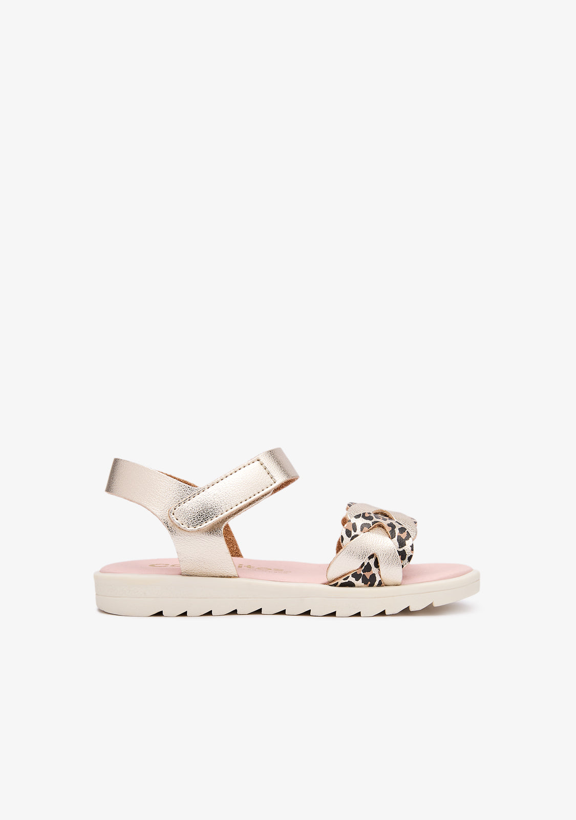 Gold Leopard Braid Sandals