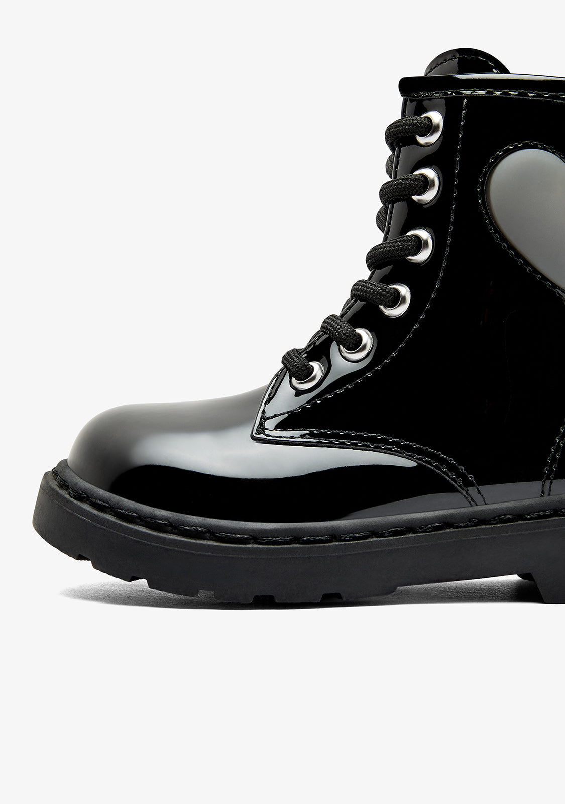 Black Patent Heart Trooper Boots with Lights