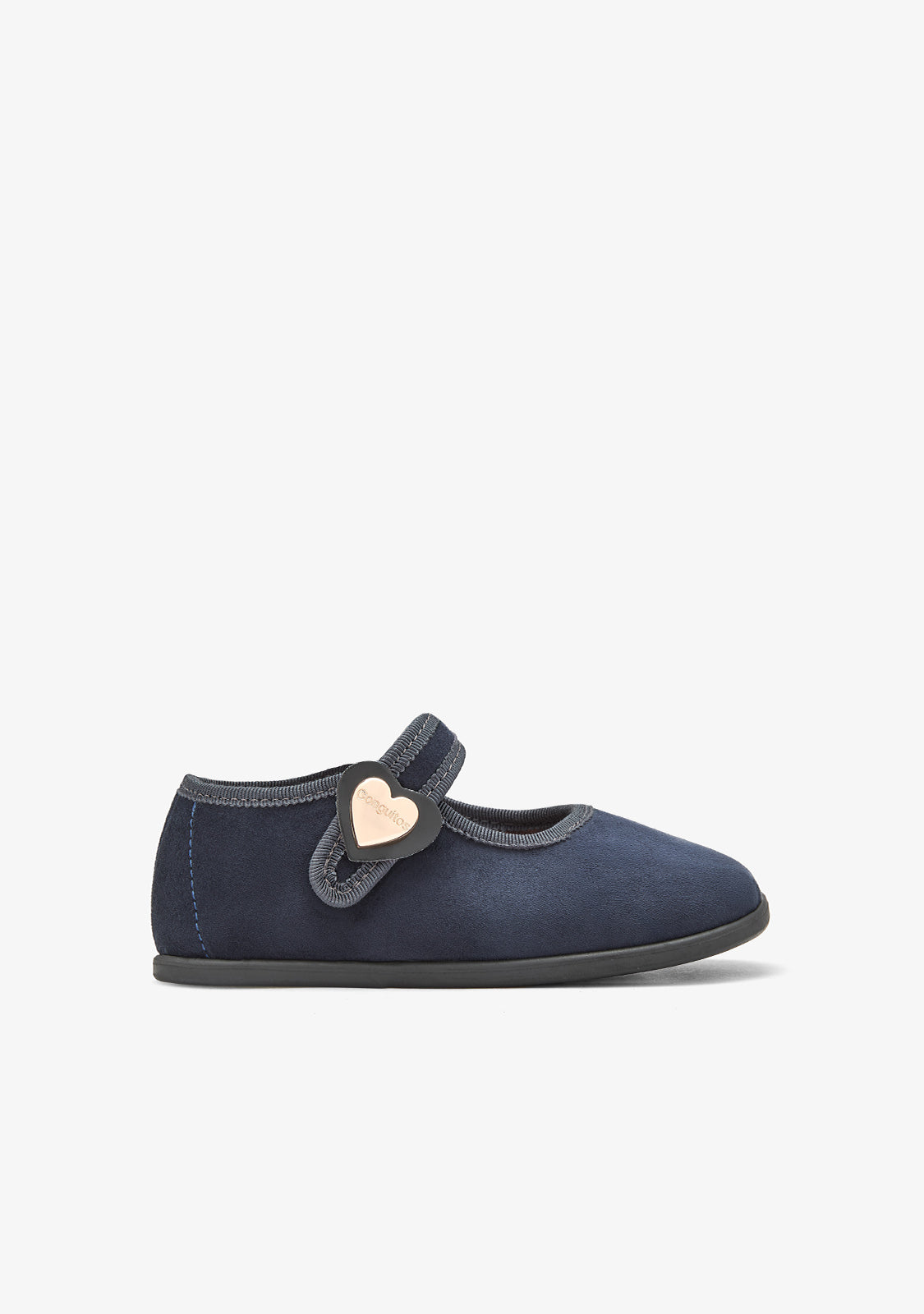 CONGUITOS ZAPATOS / MERCEDITAS Navy Barefoot Mary Janes with Hear