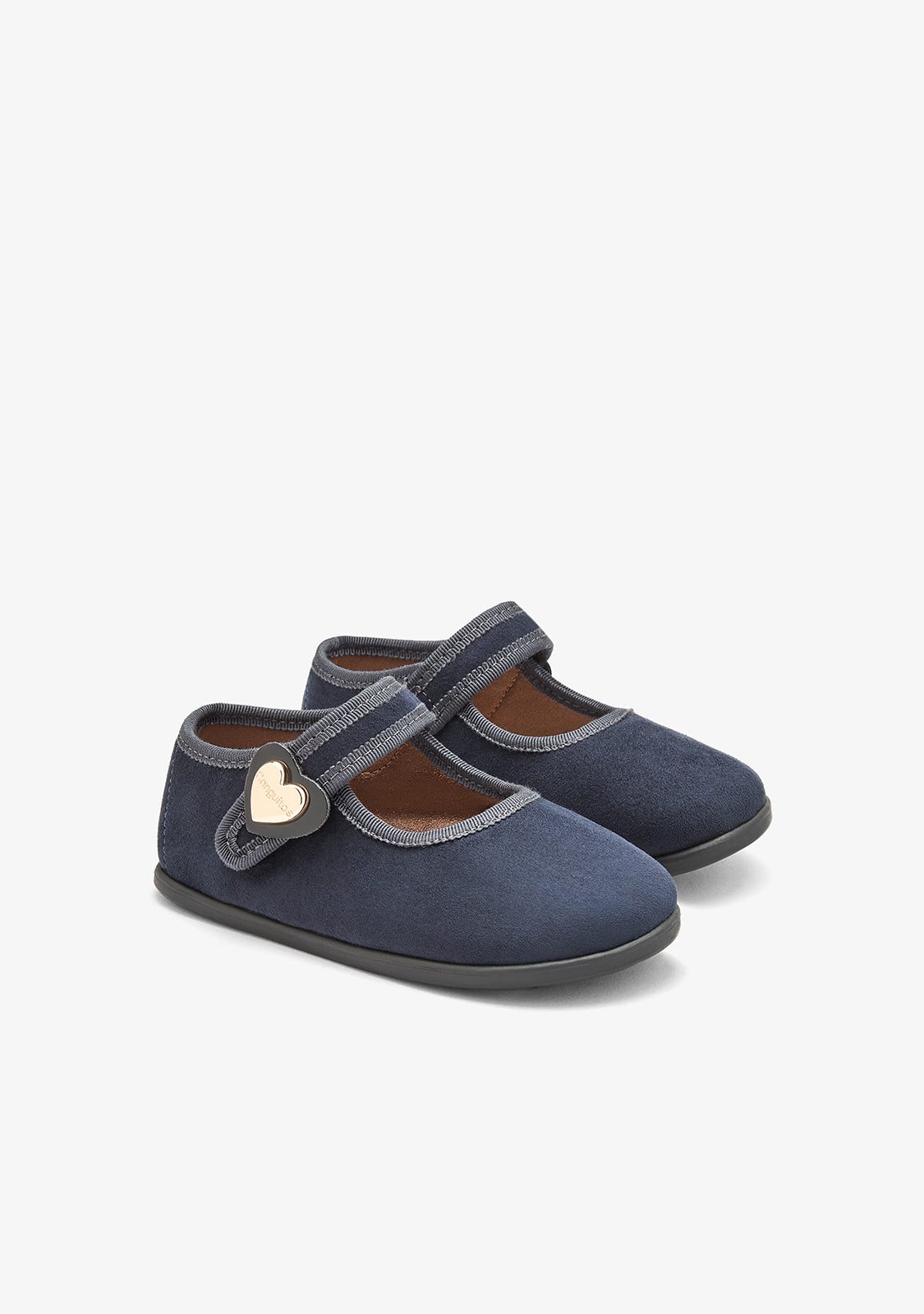 Mary Jane barefoot blu navy con cuore