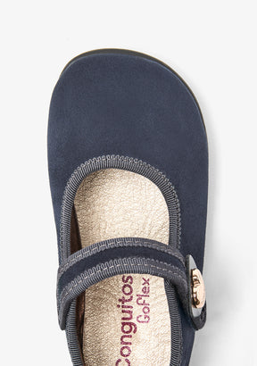 Mary Jane barefoot blu navy con cuore