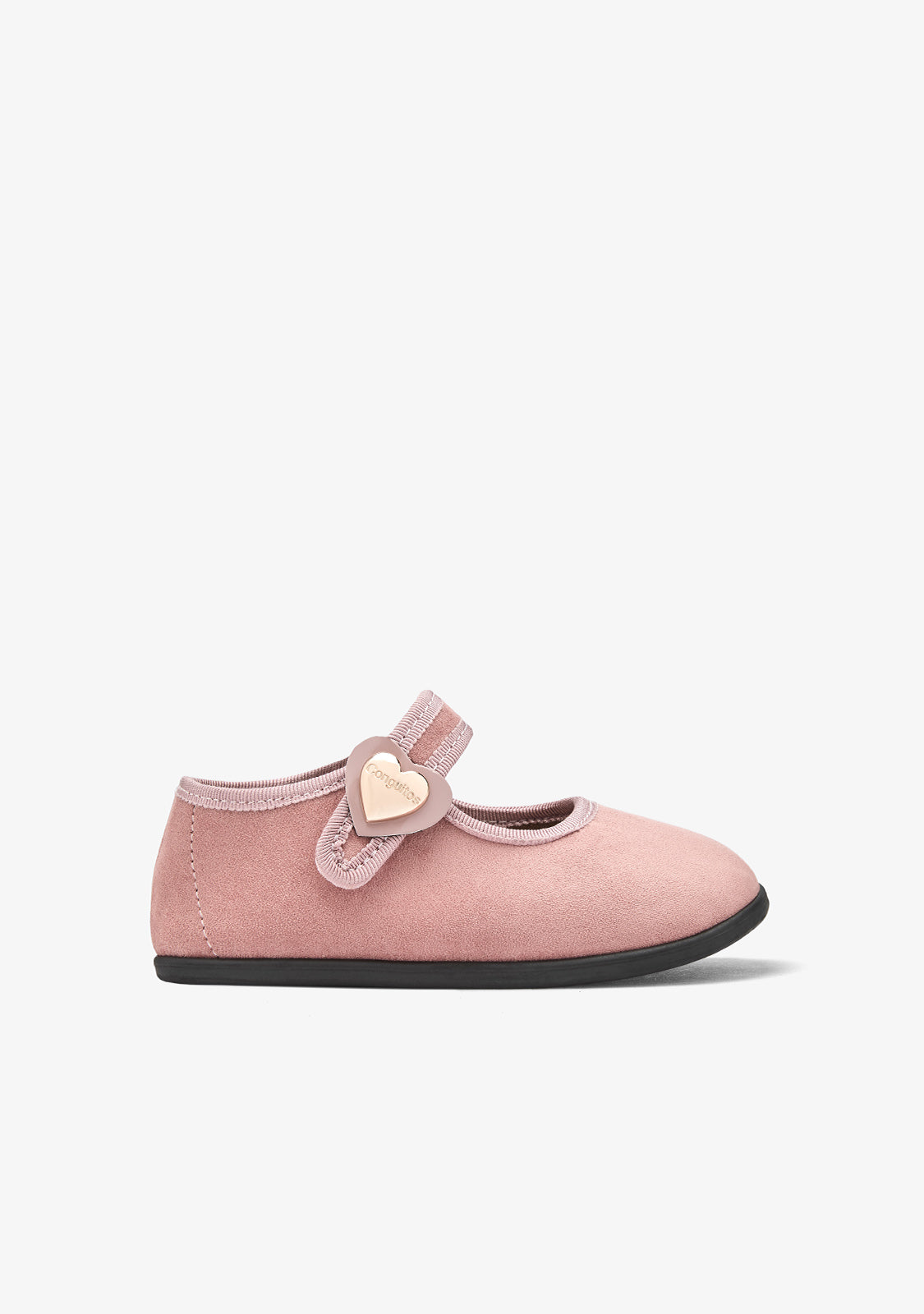 CONGUITOS ZAPATOS / MERCEDITAS Pink Barefoot Mary Janes with Hear
