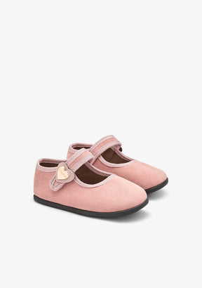 Pink Barefoot Mary Janes with Hear