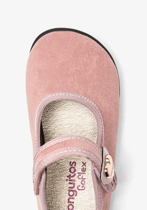 Pink Barefoot Mary Janes with Hear