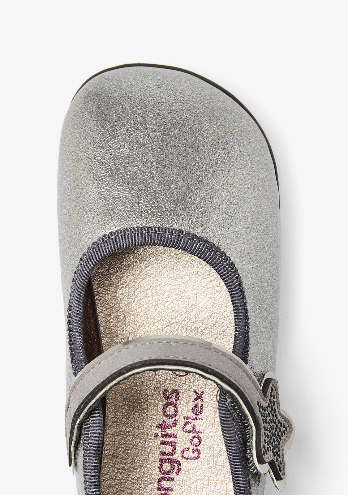Mary Jane barefoot grigio peltro metallizzato con stella
