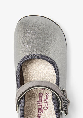 Mary Jane barefoot grigio peltro metallizzato con stella