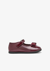 CONGUITOS ZAPATOS / MERCEDITAS Burgundy Barefoot Mary Janes with Bow