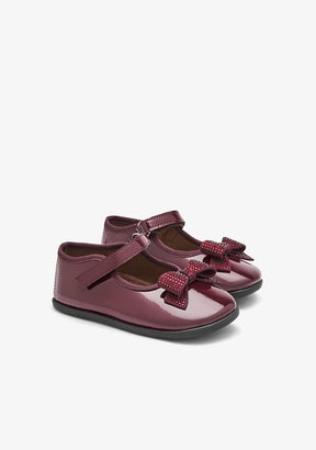 Mary Jane barefoot bordeaux con fiocco