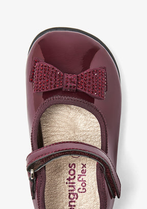Mary Jane barefoot bordeaux con fiocco