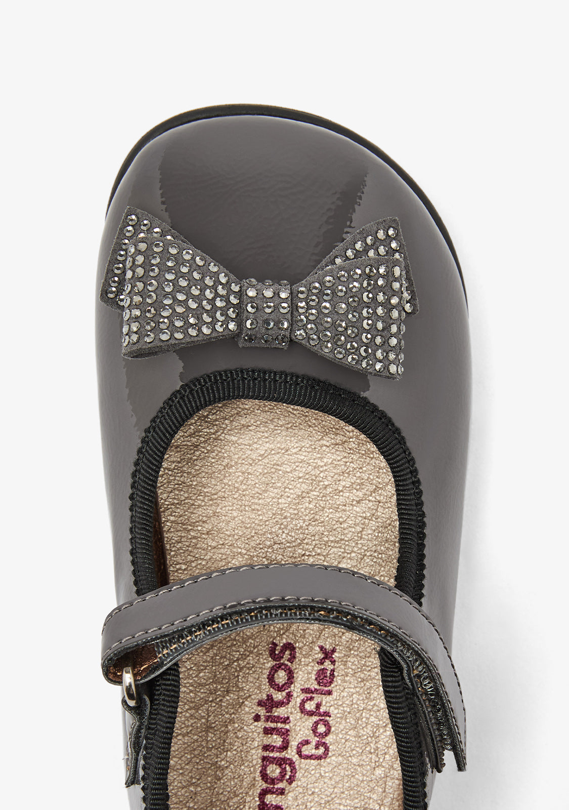 Mary Jane barefoot grigio metallizzato con fiocco