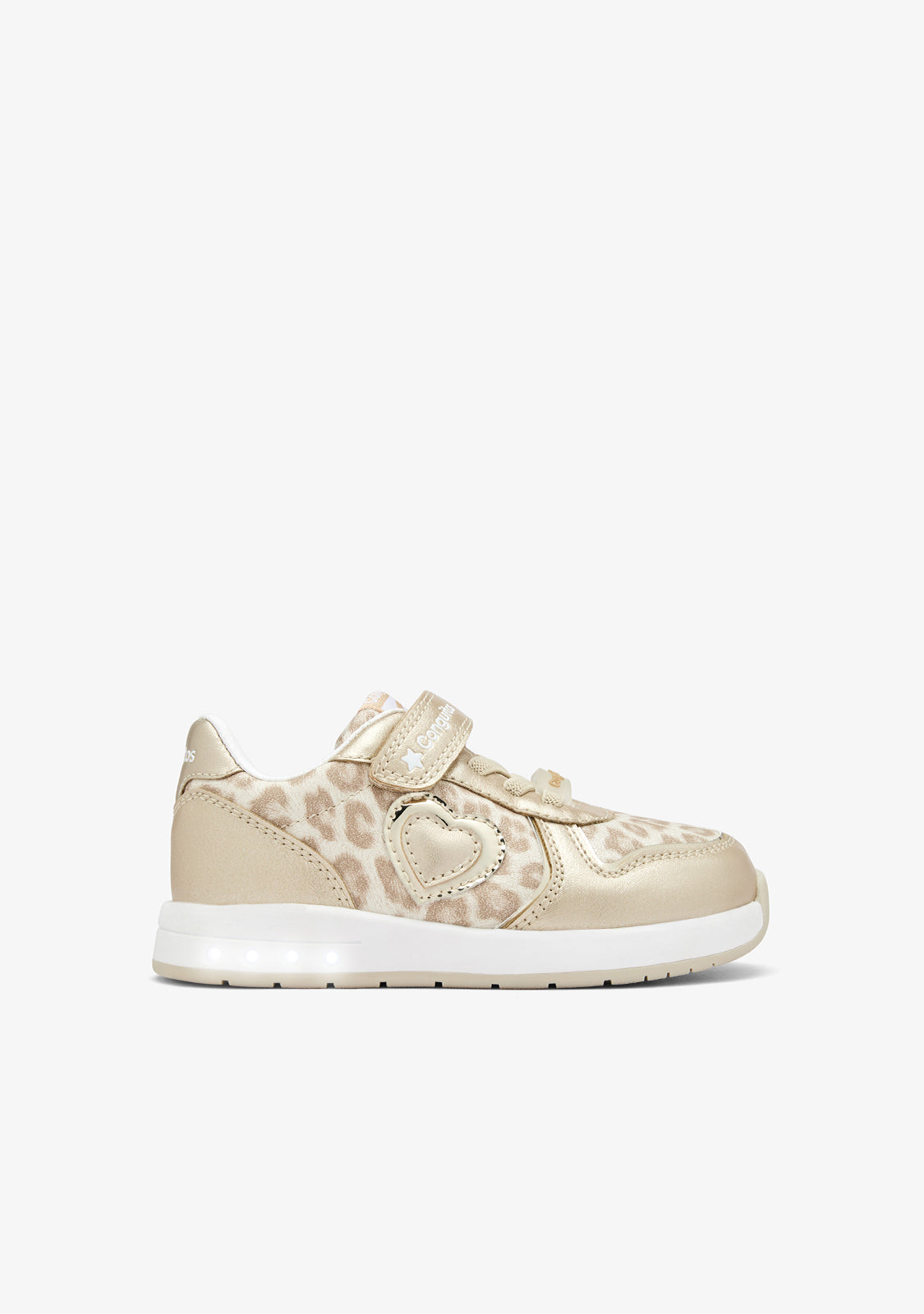 Gold Leopard Light-Up Barefoot Sneakers