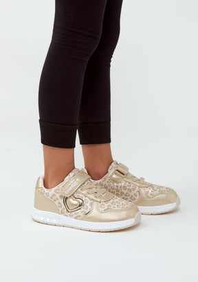 Gold Leopard Light-Up Barefoot Sneakers