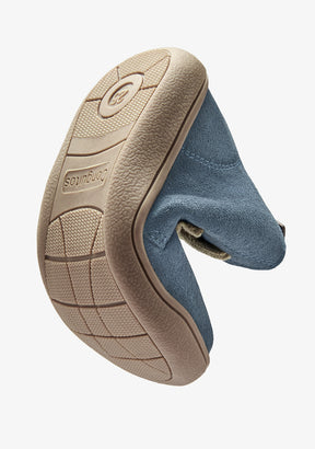 Stivaletti safari barefoot blu effetto camoscio