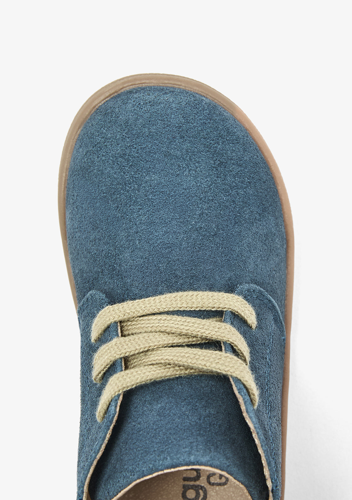 Stivaletti safari barefoot blu effetto camoscio
