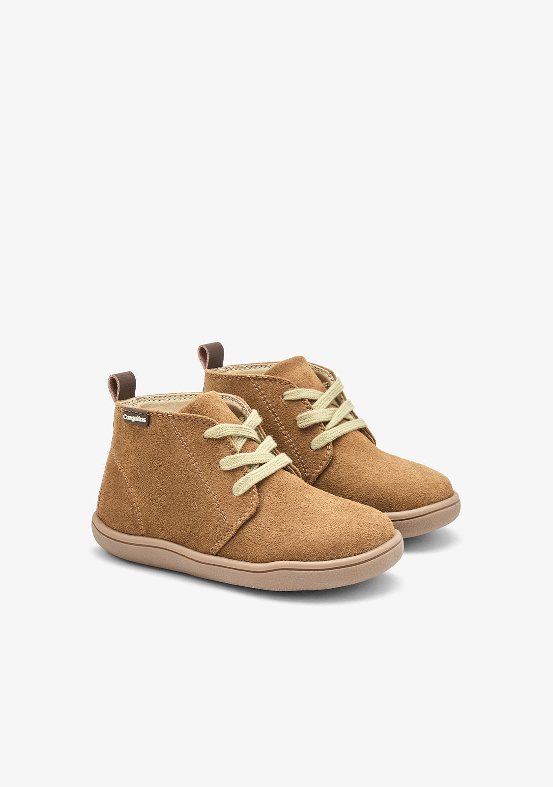 Stivaletti safari barefoot color cammello effetto camoscio