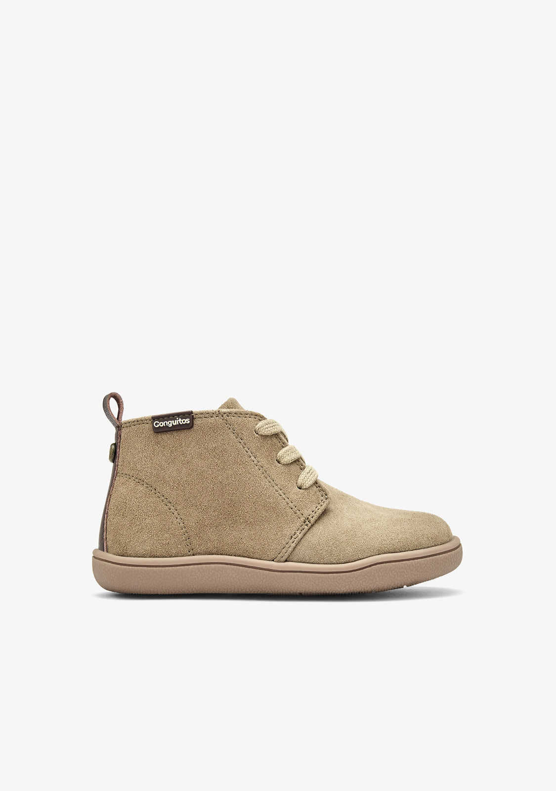 Stivaletti safari barefoot beige effetto camoscio