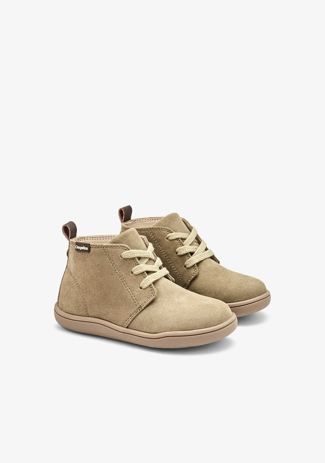 Stivaletti safari barefoot beige effetto camoscio