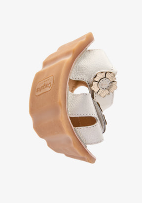 Sandali Barefoot Goflex Bianchi in Oro Fiore