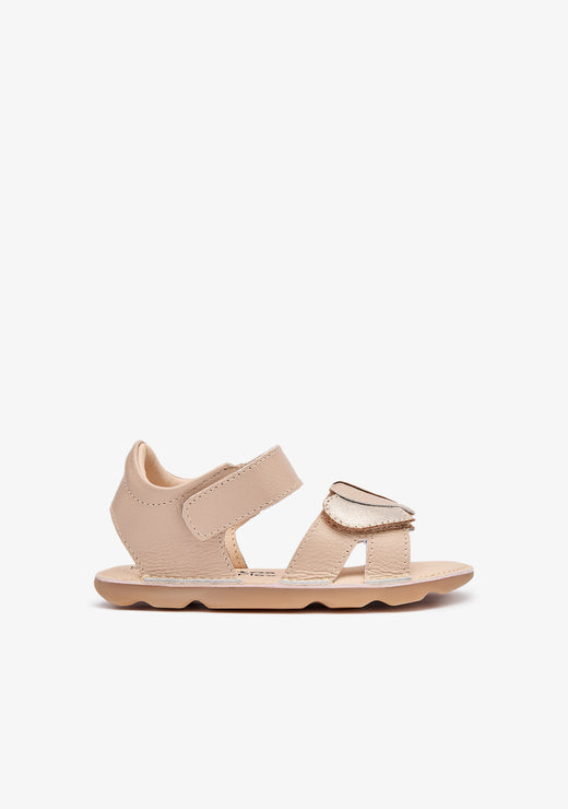 Beige Hearts Barefoot Goflex Sandals