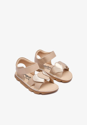 Beige Hearts Barefoot Goflex Sandals