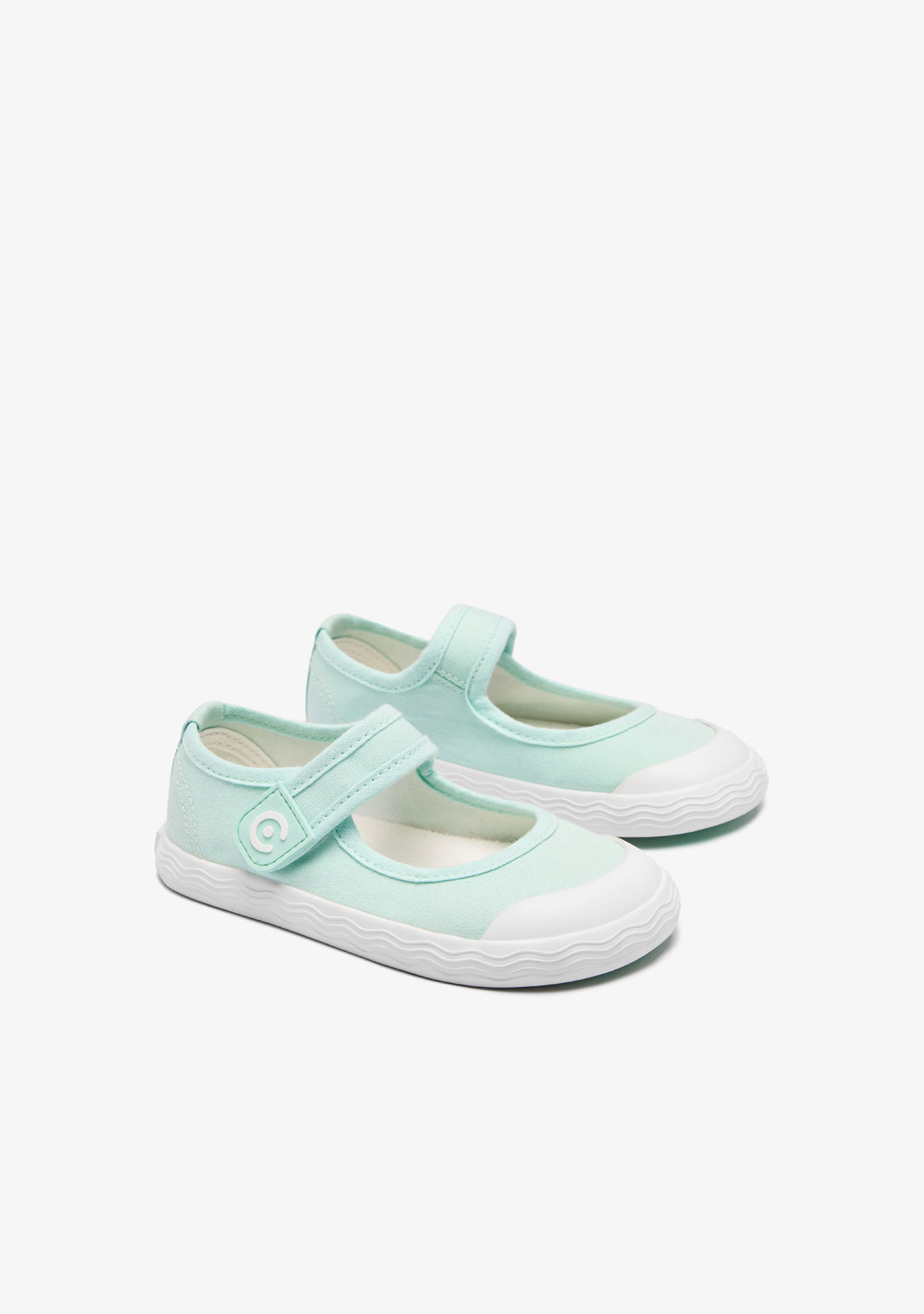 Green Canvas Barefoot Goflex Mary Janes