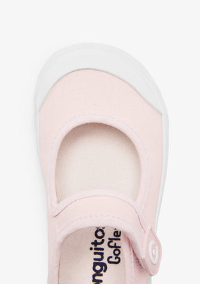 Rosa Canvas Barfuß-Goflex-Mary-Janes