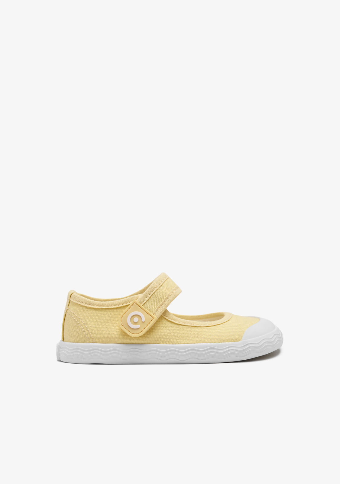 Yellow Canvas Barefoot Goflex Mary Janes