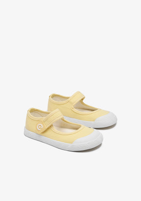 Mary Jane Goflex Barfußschuh Gelbes Canvas