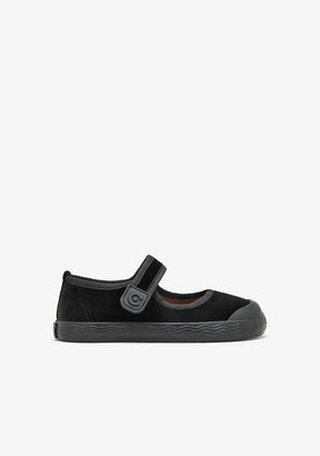 CONGUITOS ZAPATOS / MERCEDITAS Barefoot Mary Jane Velvet Black